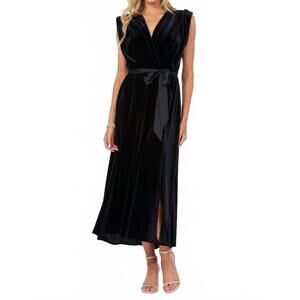 NEW BISHOP + YOUNG aeries wrap dress in black